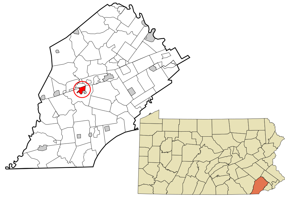Locator map of South Coatesville