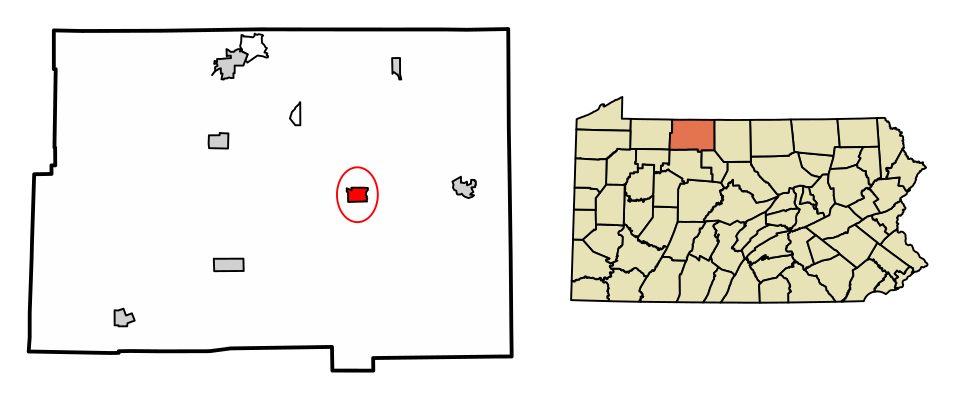 Locator map of Smethport