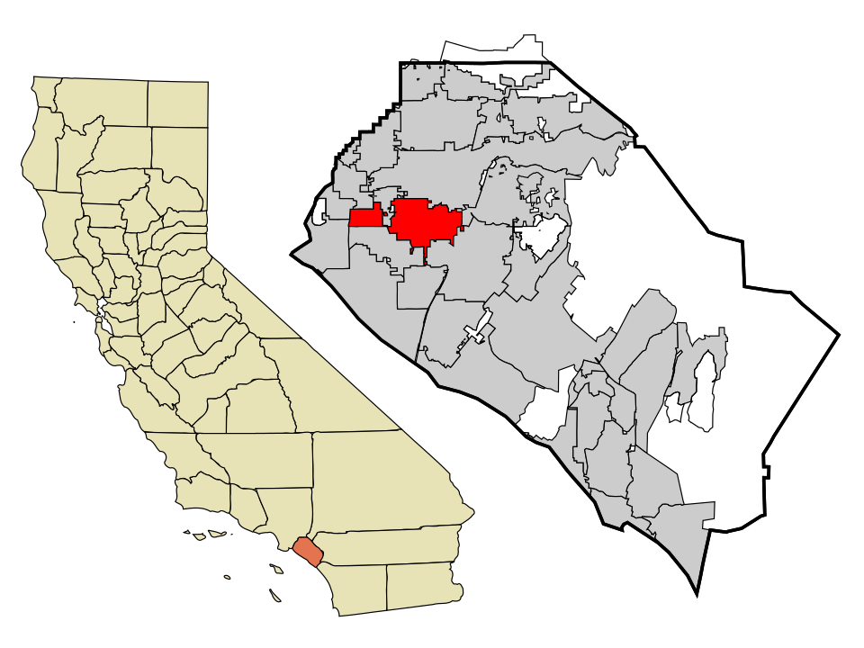 Locator map of Garden Grove