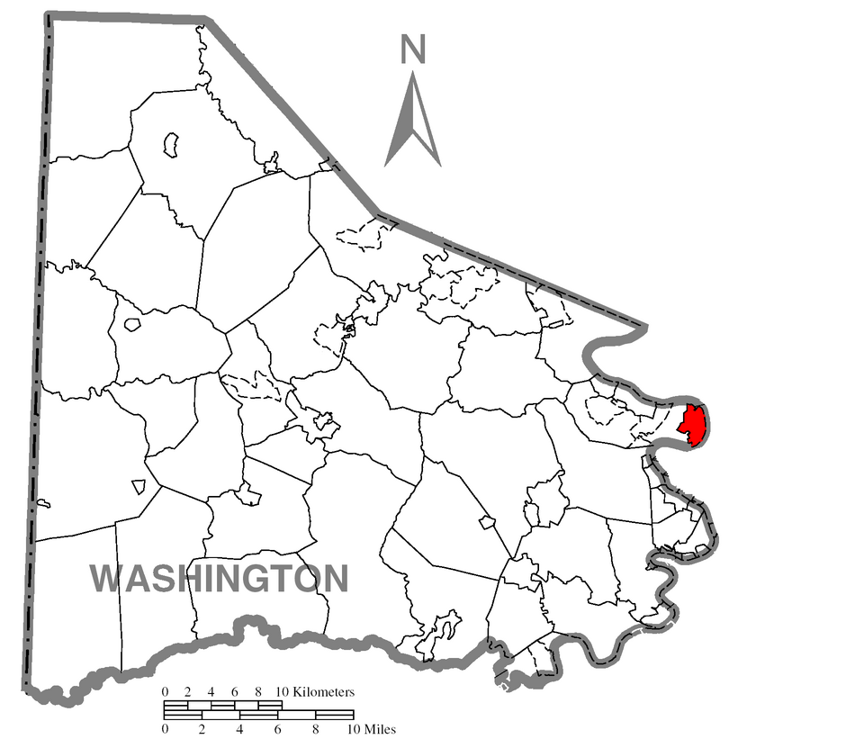 Locator map of Donora