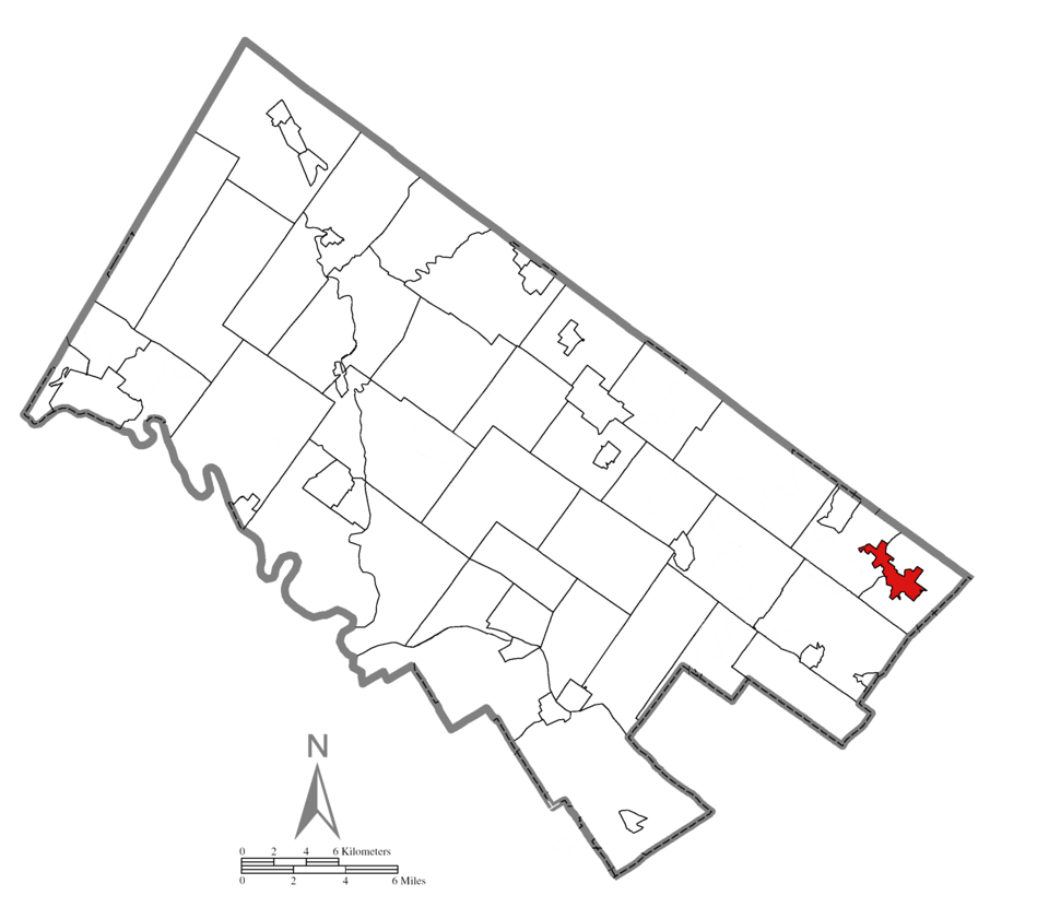 Locator map of Bryn Athyn