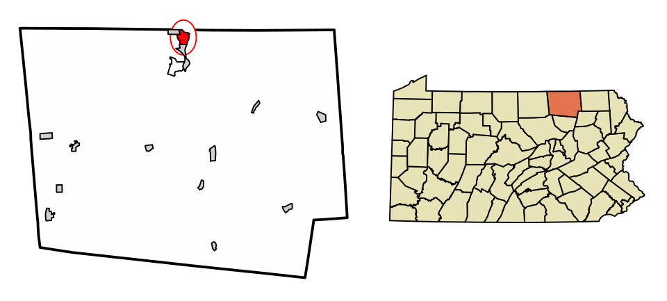Locator map of Sayre