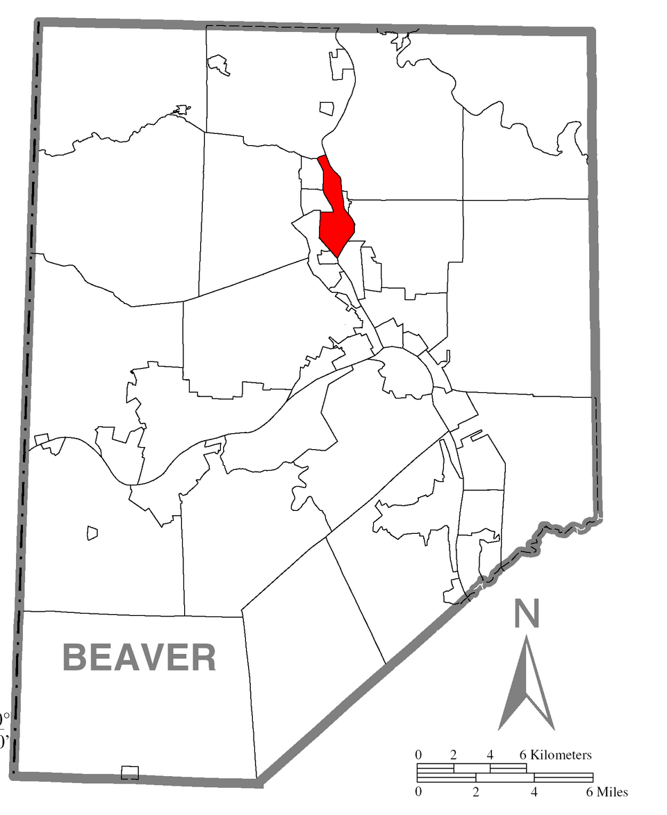 Locator map of Beaver Falls