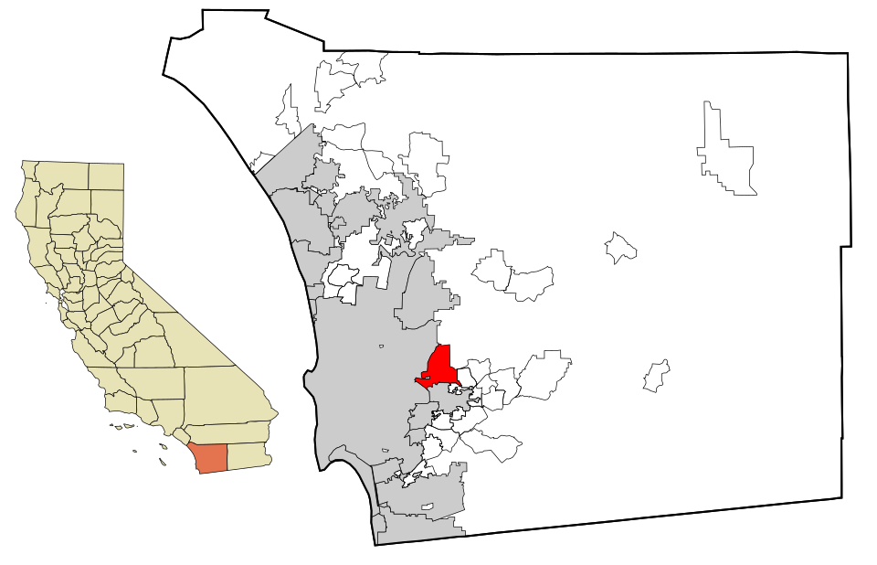 Locator map of Santee