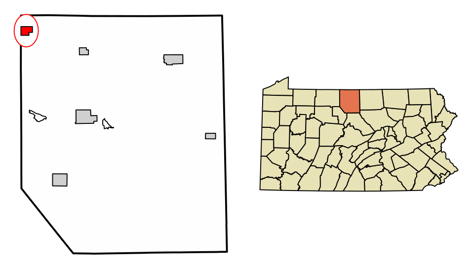 Locator map of Shinglehouse