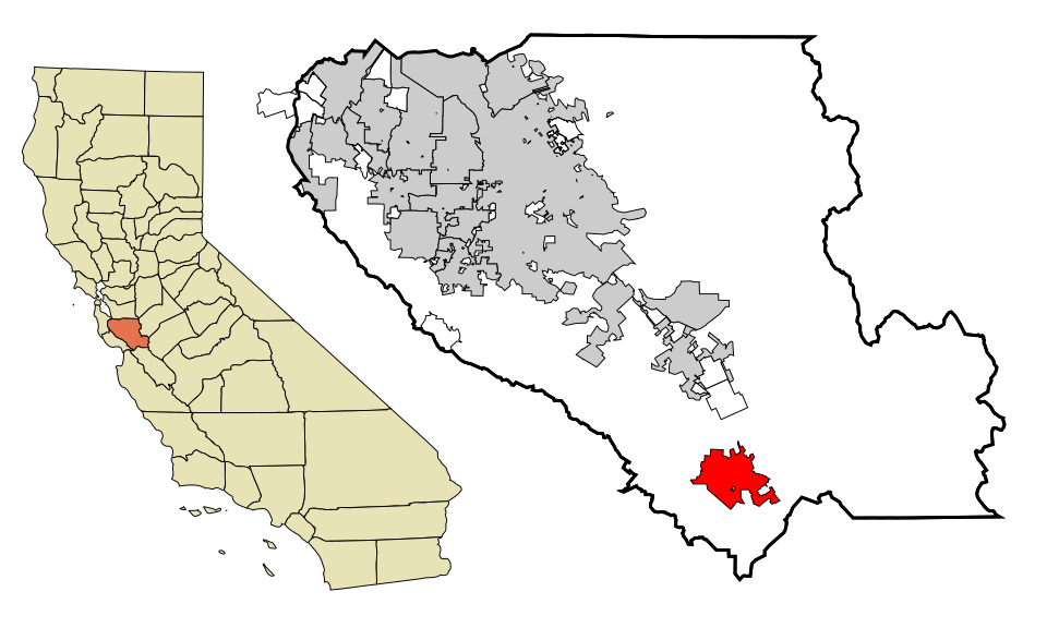 Locator map of Gilroy
