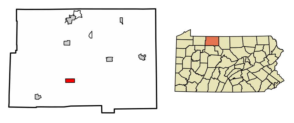Locator map of Mount Jewett