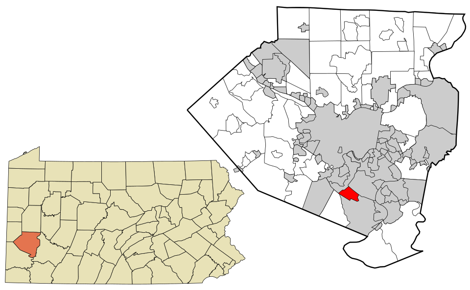 Locator map of Pleasant Hills
