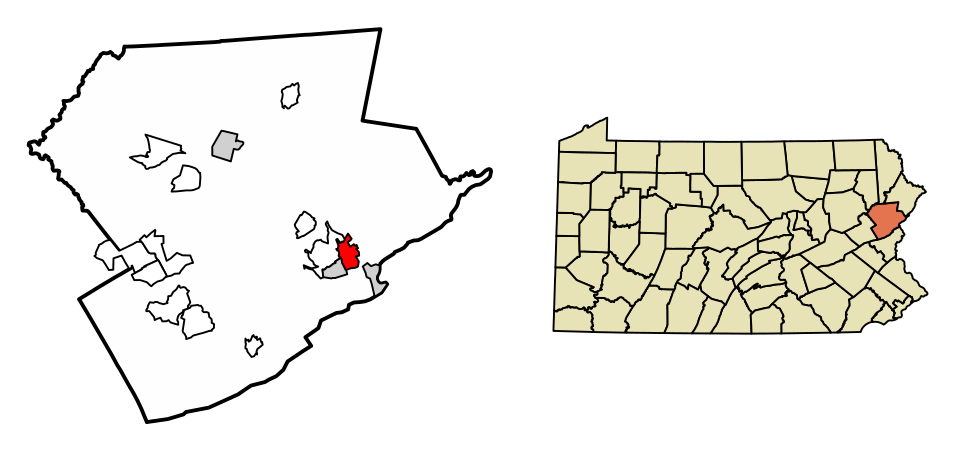 Locator map of East Stroudsburg