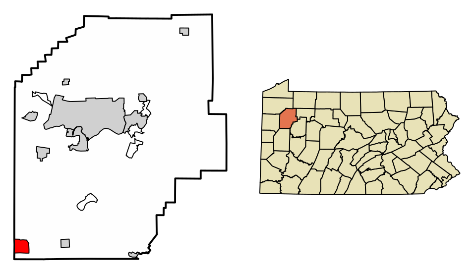 Locator map of Barkeyville