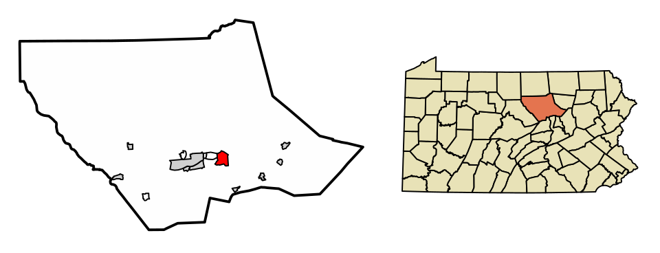 Locator map of Montoursville