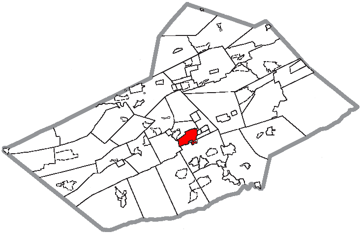 Locator map of Pottsville