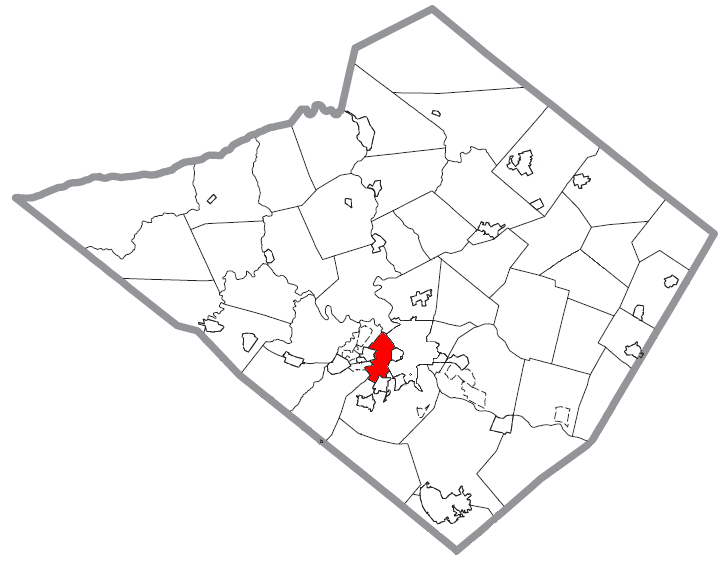 Locator map of Wyomissing