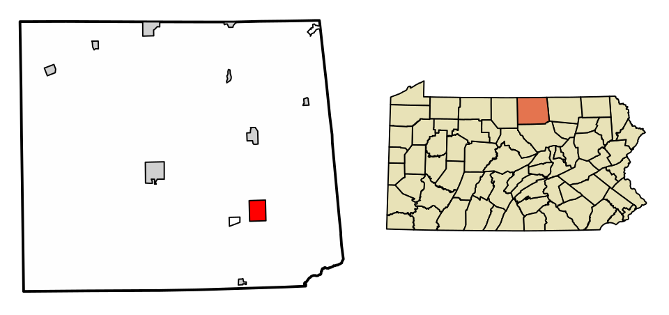 Locator map of Blossburg
