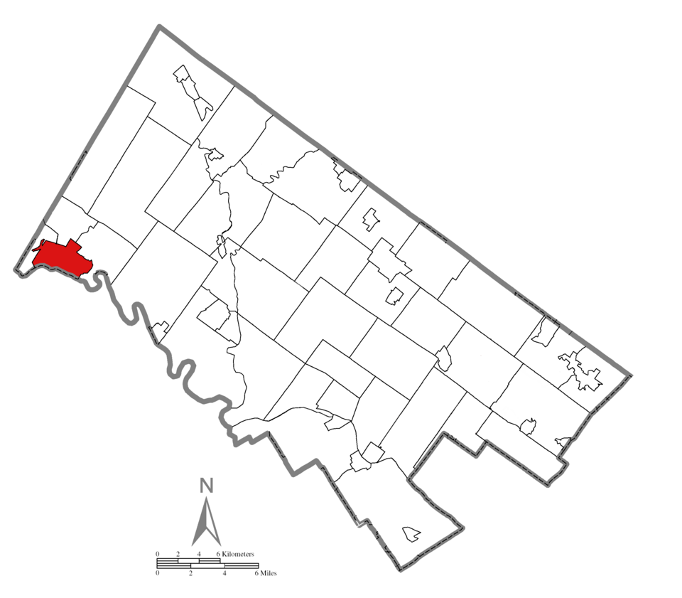 Locator map of Pottstown