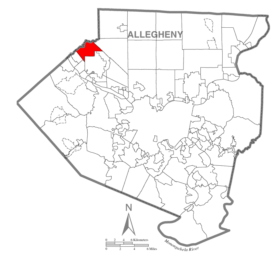 Locator map of Bell Acres