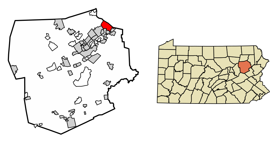 Locator map of Duryea
