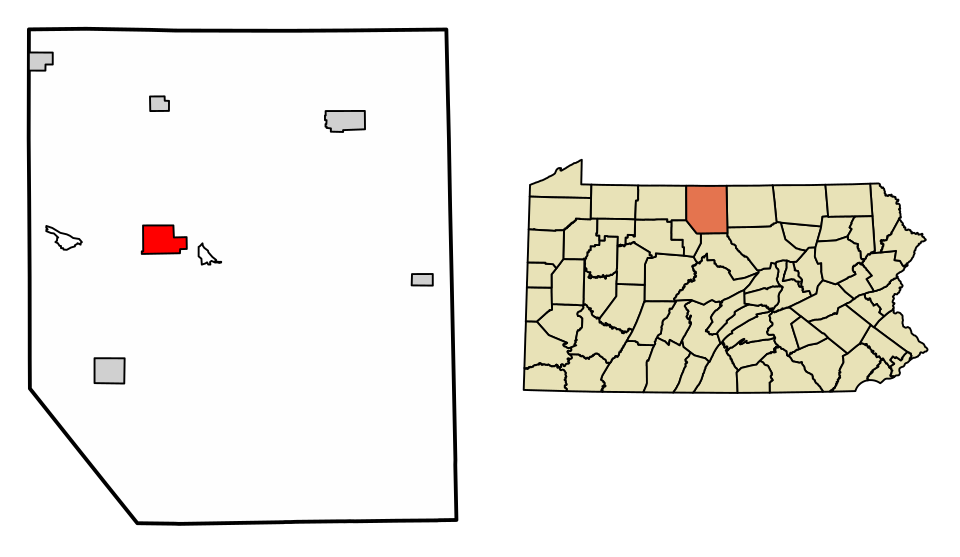 Locator map of Coudersport
