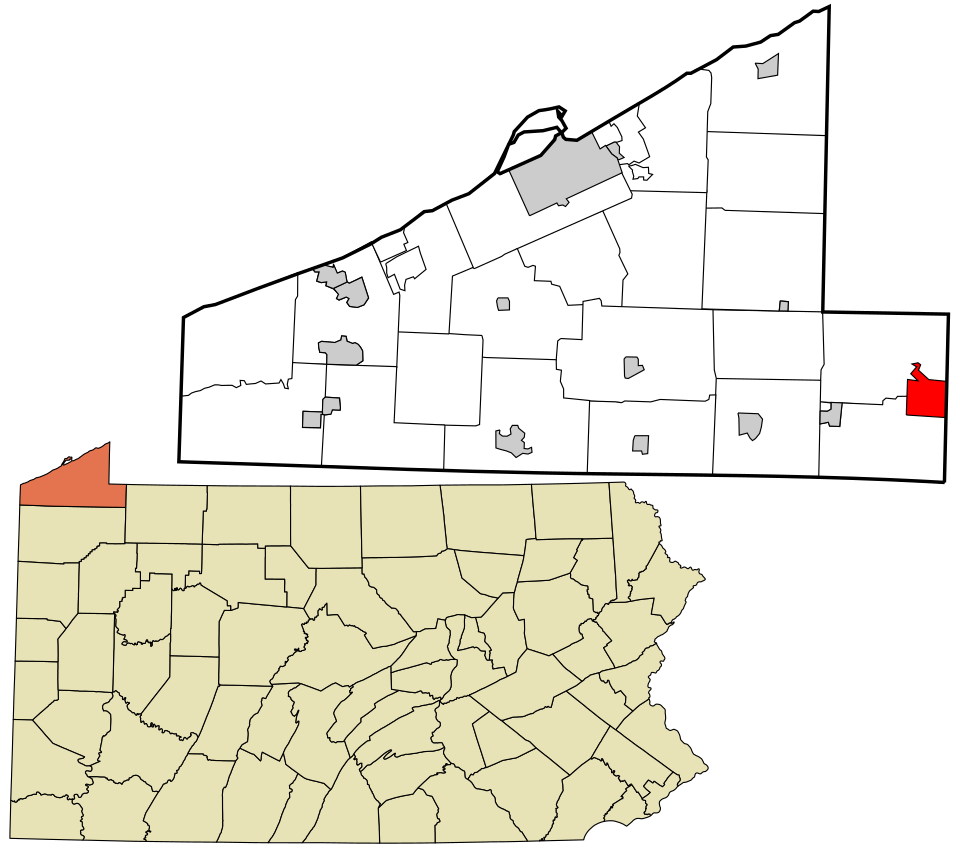Locator map of Corry