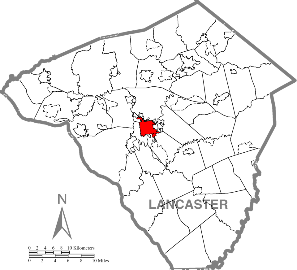 Locator map of Lancaster