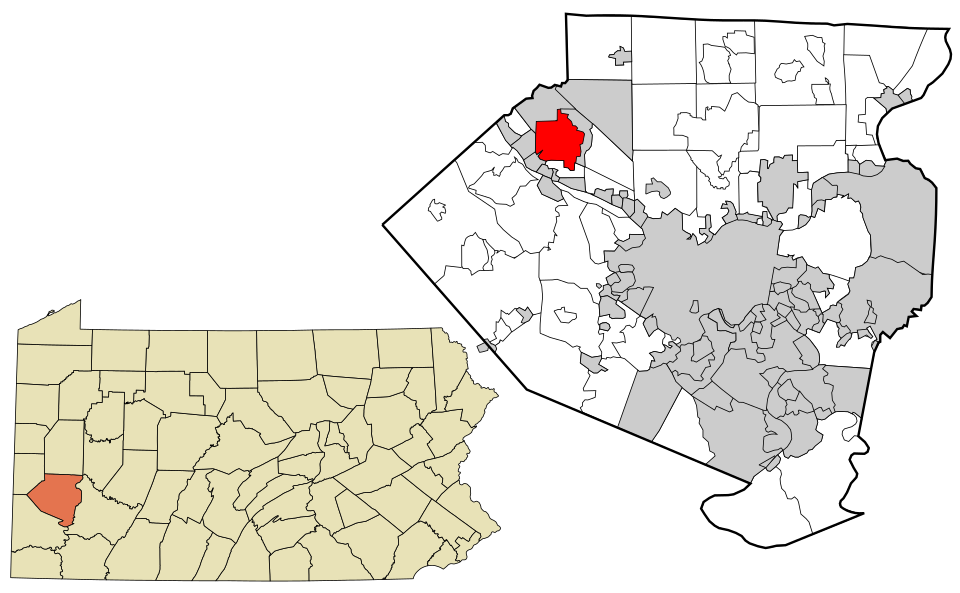 Locator map of Sewickley Heights