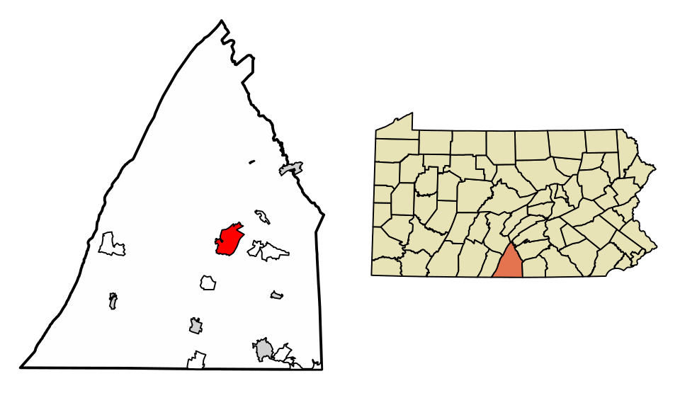 Locator map of Chambersburg