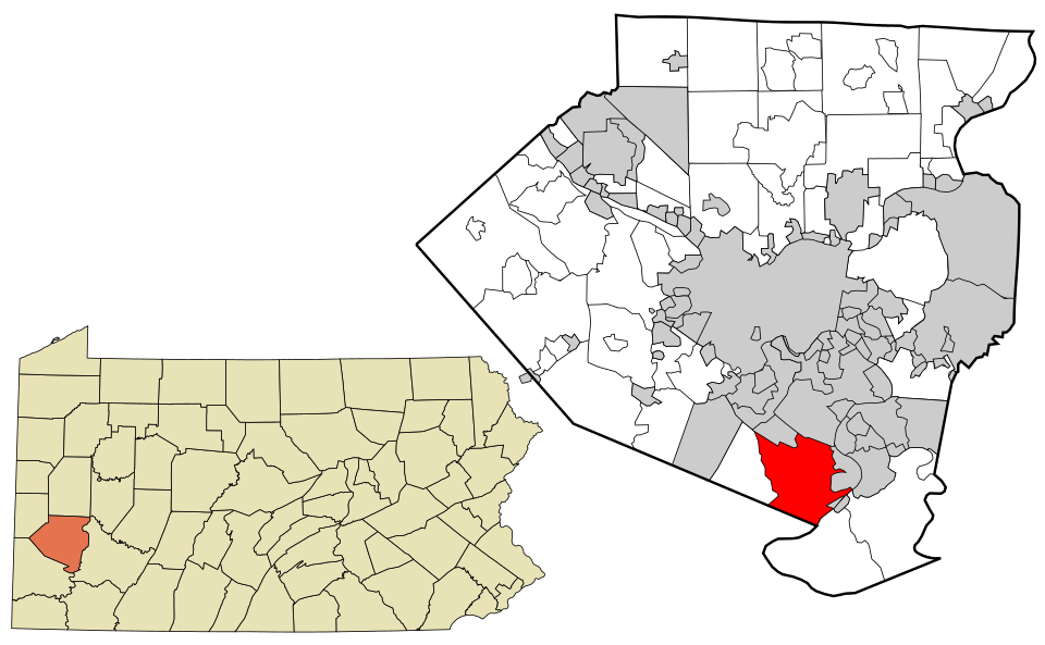 Locator map of Jefferson Hills