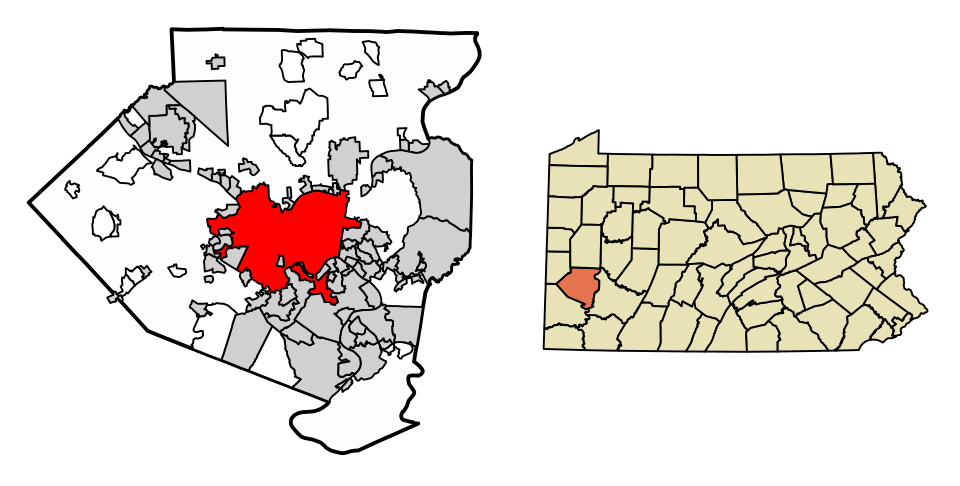 Locator map of Pittsburgh