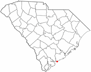 Locator map of Edisto Beach