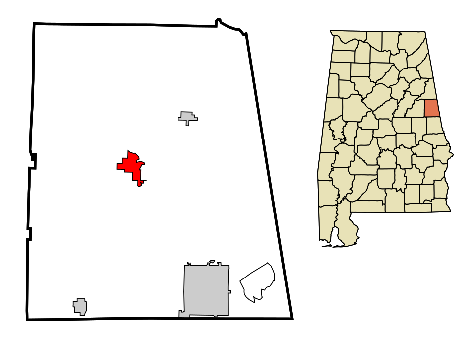 Locator map of Wedowee