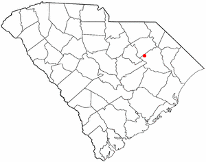 Locator map of Timmonsville