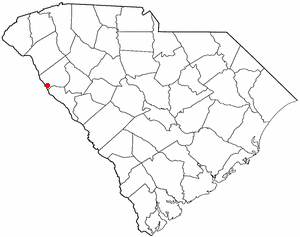 Locator map of Calhoun Falls