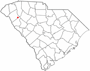 Locator map of Honea Path
