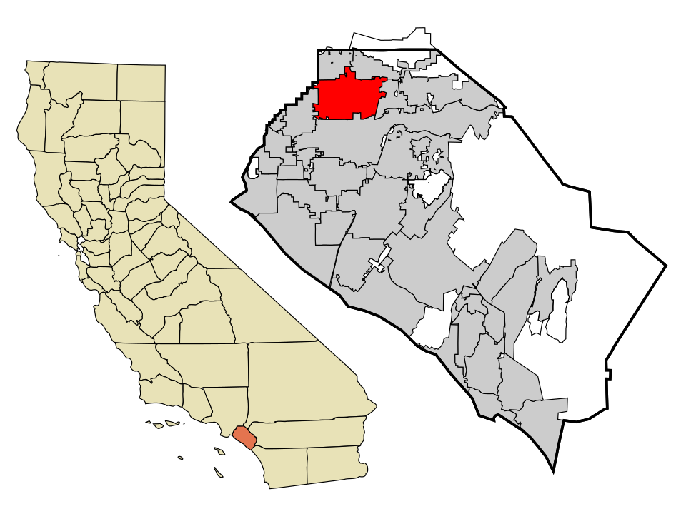 Locator map of Fullerton