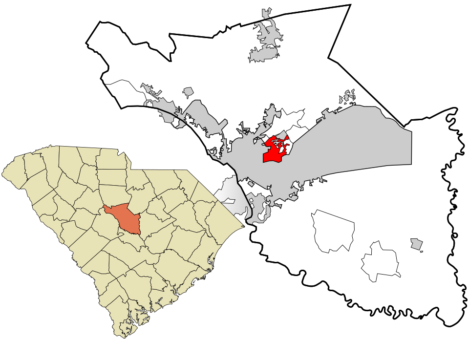Locator map of Forest Acres
