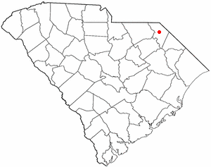 Locator map of Bennettsville