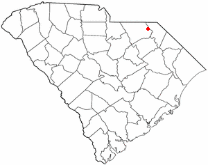 Locator map of Cheraw