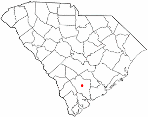 Locator map of Walterboro