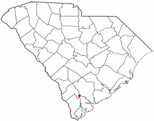 Locator map of Yemassee