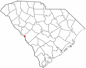 Locator map of North Augusta