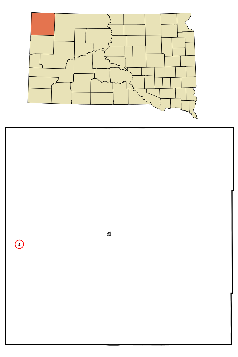 Locator map of Camp Crook