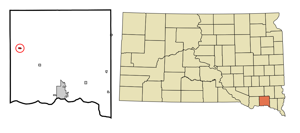 Locator map of Lesterville