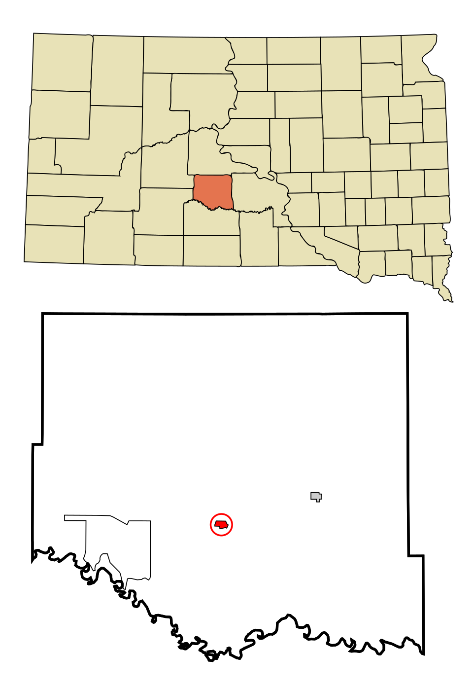 Locator map of Murdo