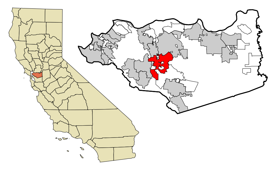 Locator map of Walnut Creek