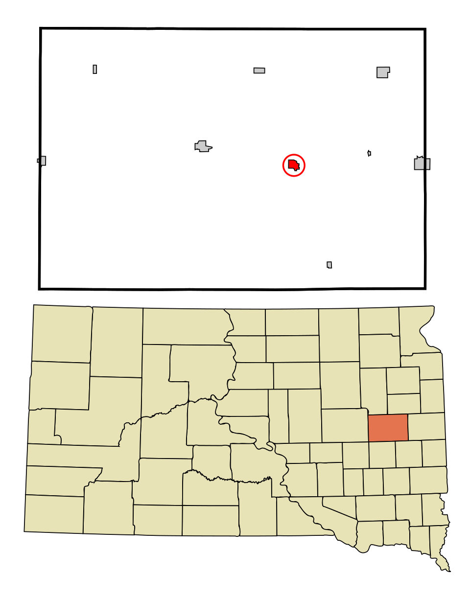 Locator map of Lake Preston