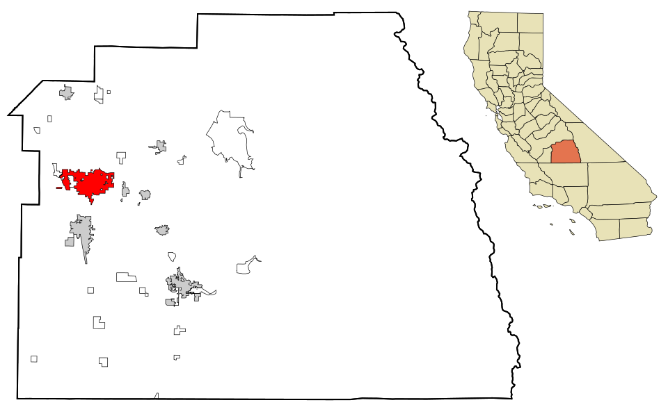 Locator map of Visalia