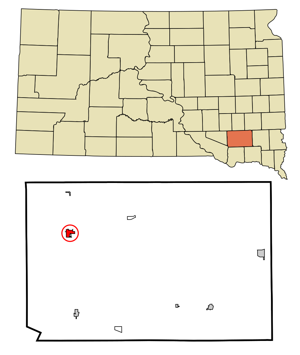Locator map of Parkston