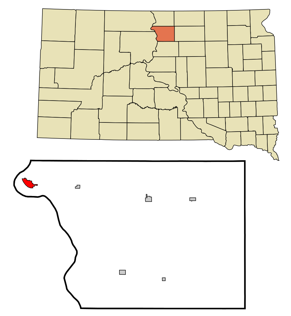 Locator map of Mobridge