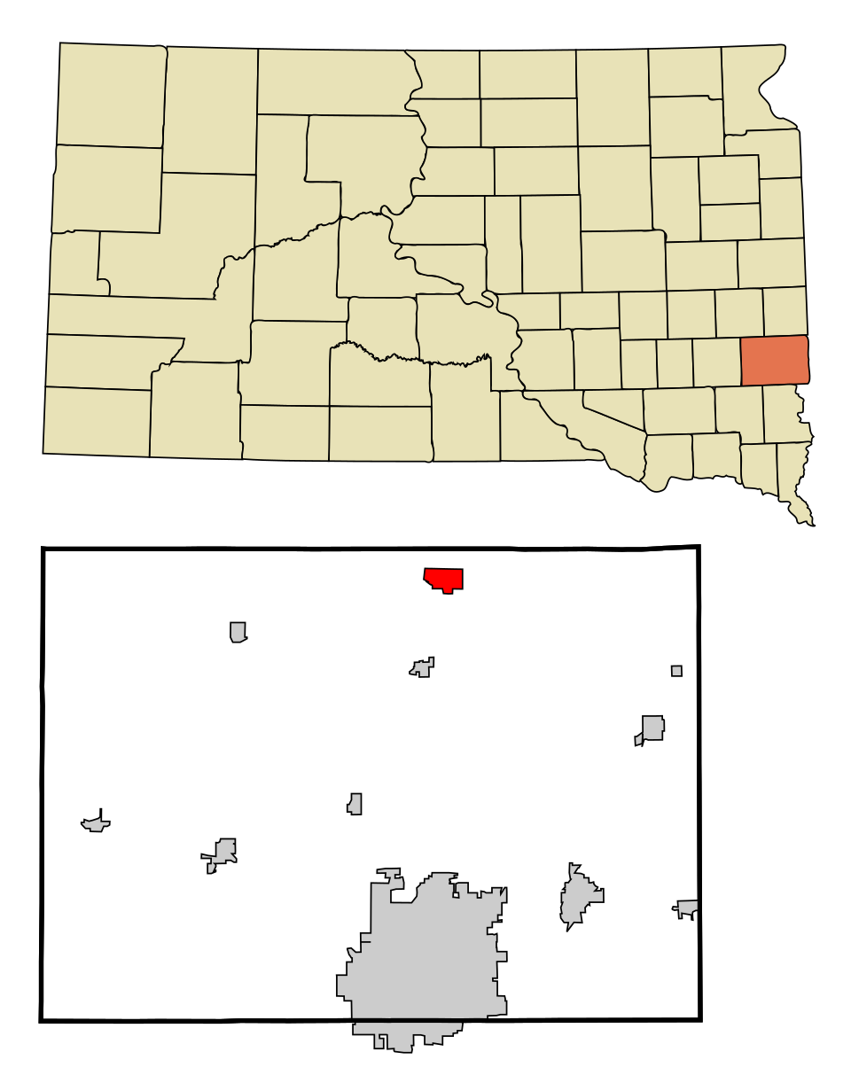 Locator map of Dell Rapids