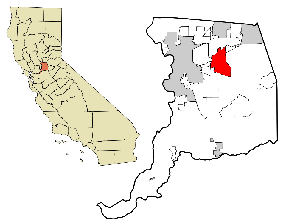 Locator map of Rancho Cordova